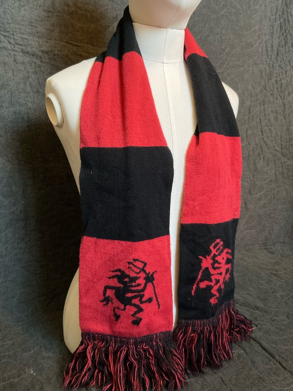 Red and Black Striped Devil Scarf